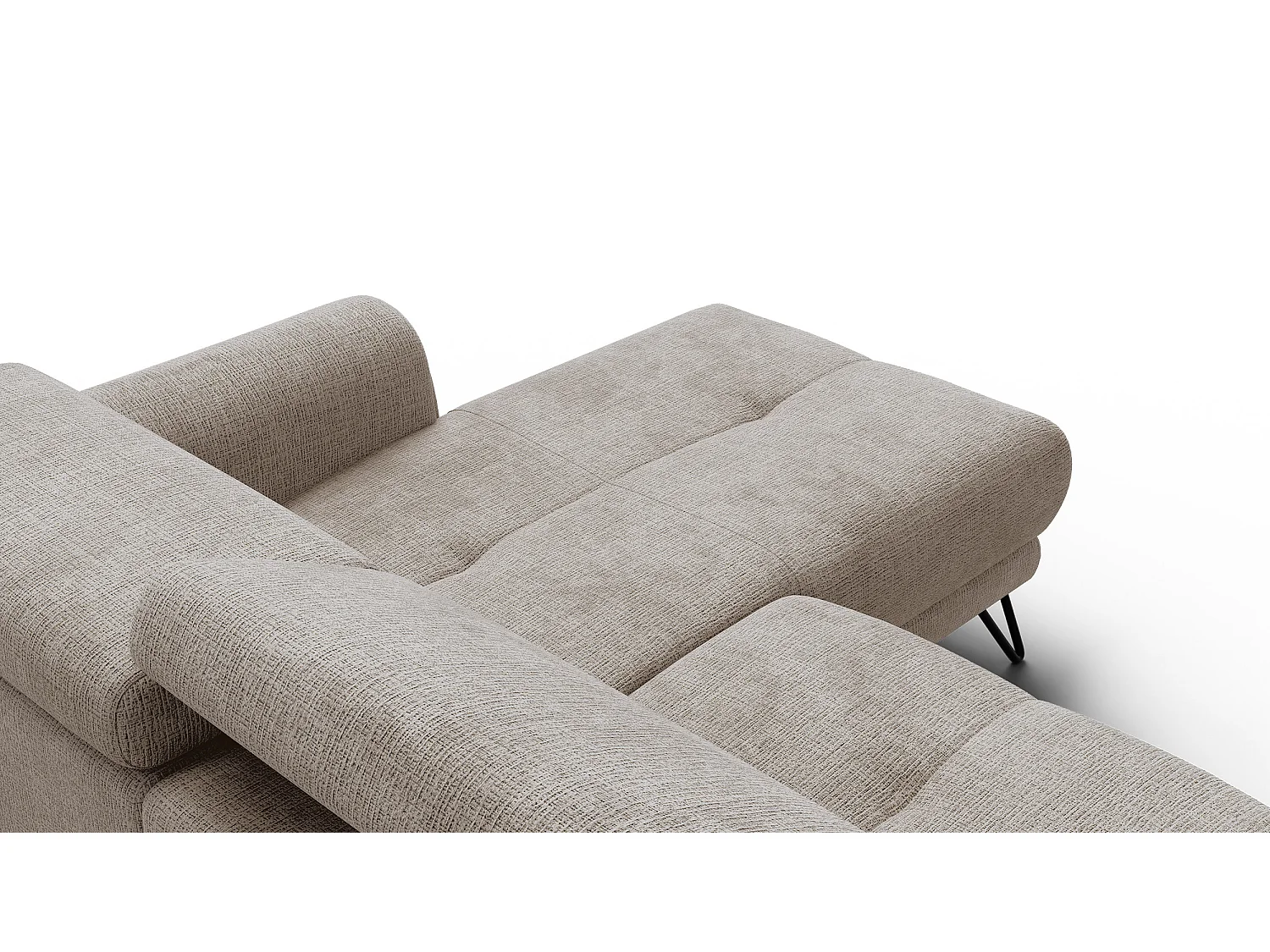 Canapé d'angle 4 places RODEN avec Relax, tissu beige