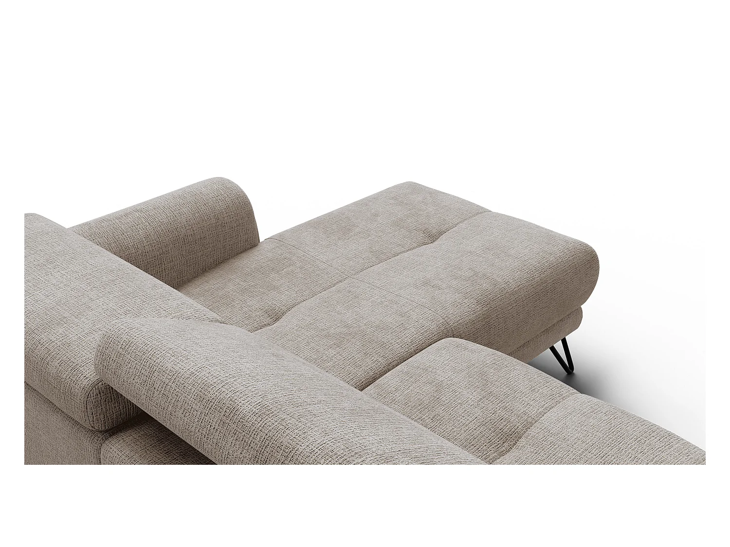 Canapé d'angle 4 places RODEN avec Relax, tissu beige