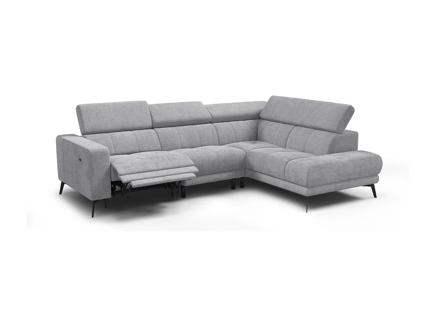 Ecksofa 5-Sitzer MORELLO, hellgrau, 1 x Relax Zero Gravity