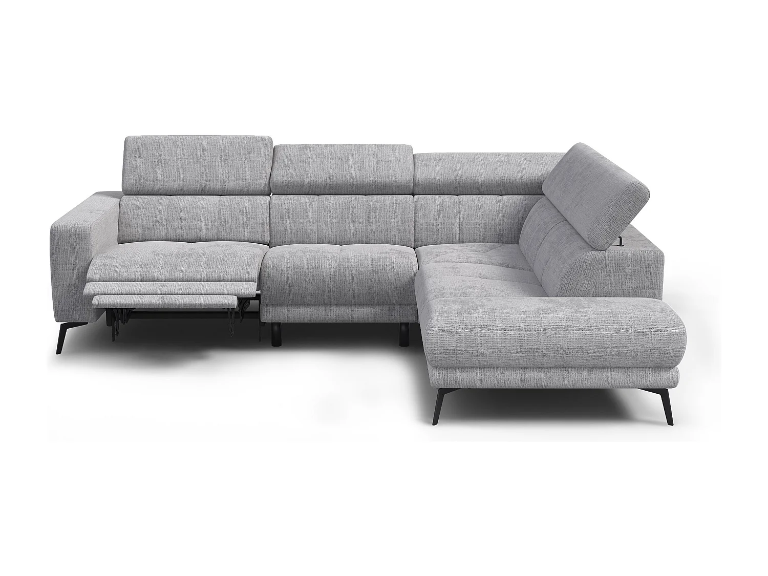 Ecksofa 5-Sitzer MORELLO, hellgrau, 1 x Relax Zero Gravity