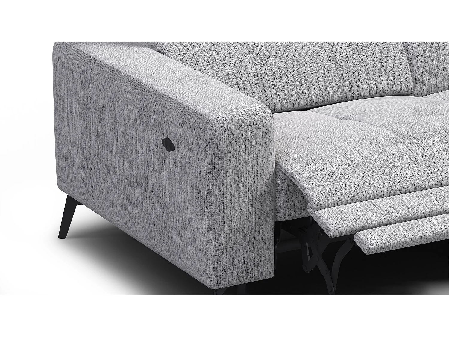Ecksofa 5-Sitzer MORELLO, hellgrau, 1 x Relax Zero Gravity