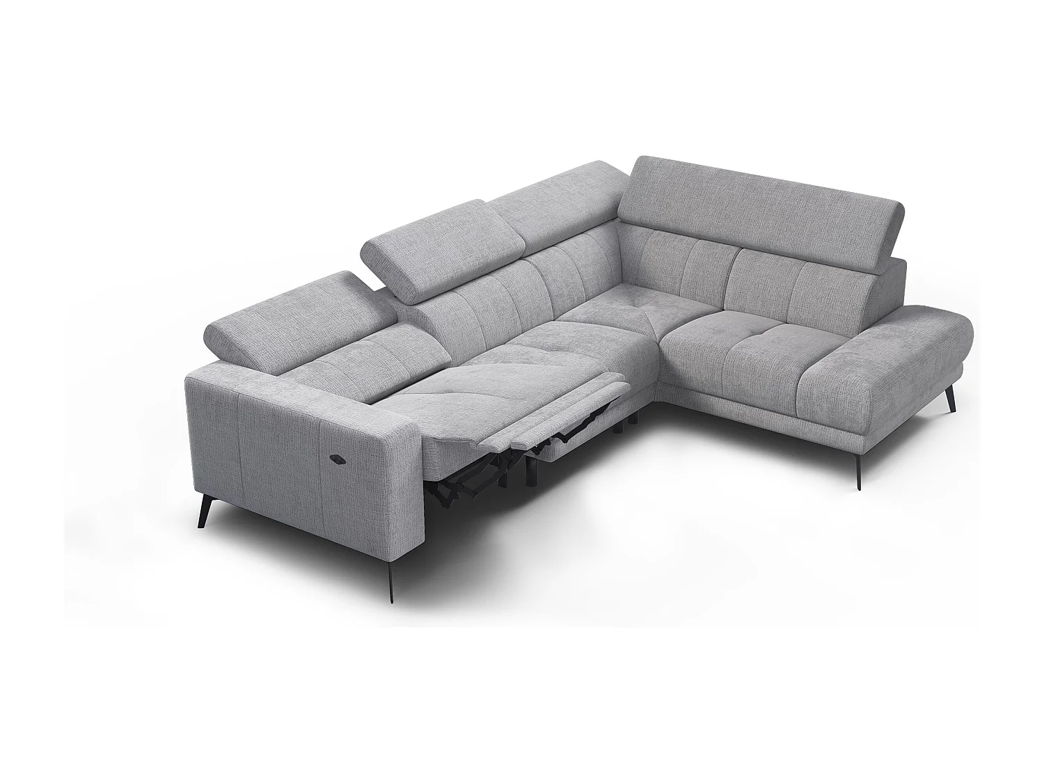 Ecksofa 5-Sitzer MORELLO, hellgrau, 1 x Relax Zero Gravity
