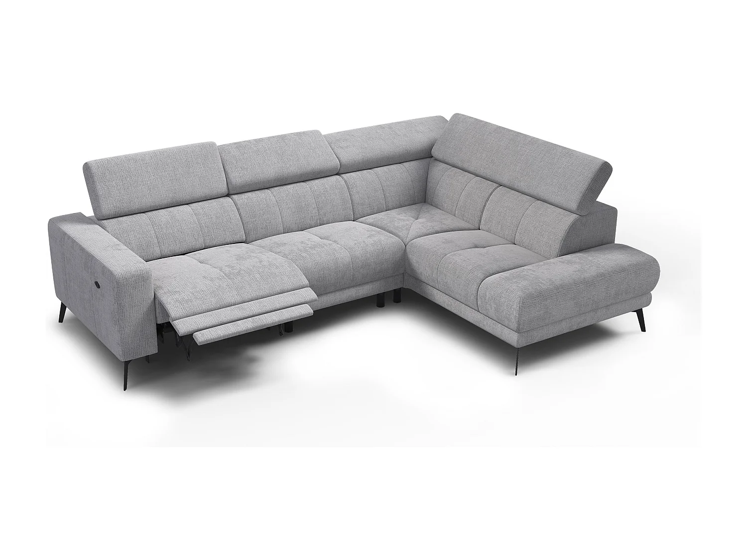 Ecksofa 5-Sitzer MORELLO, hellgrau, 1 x Relax Zero Gravity