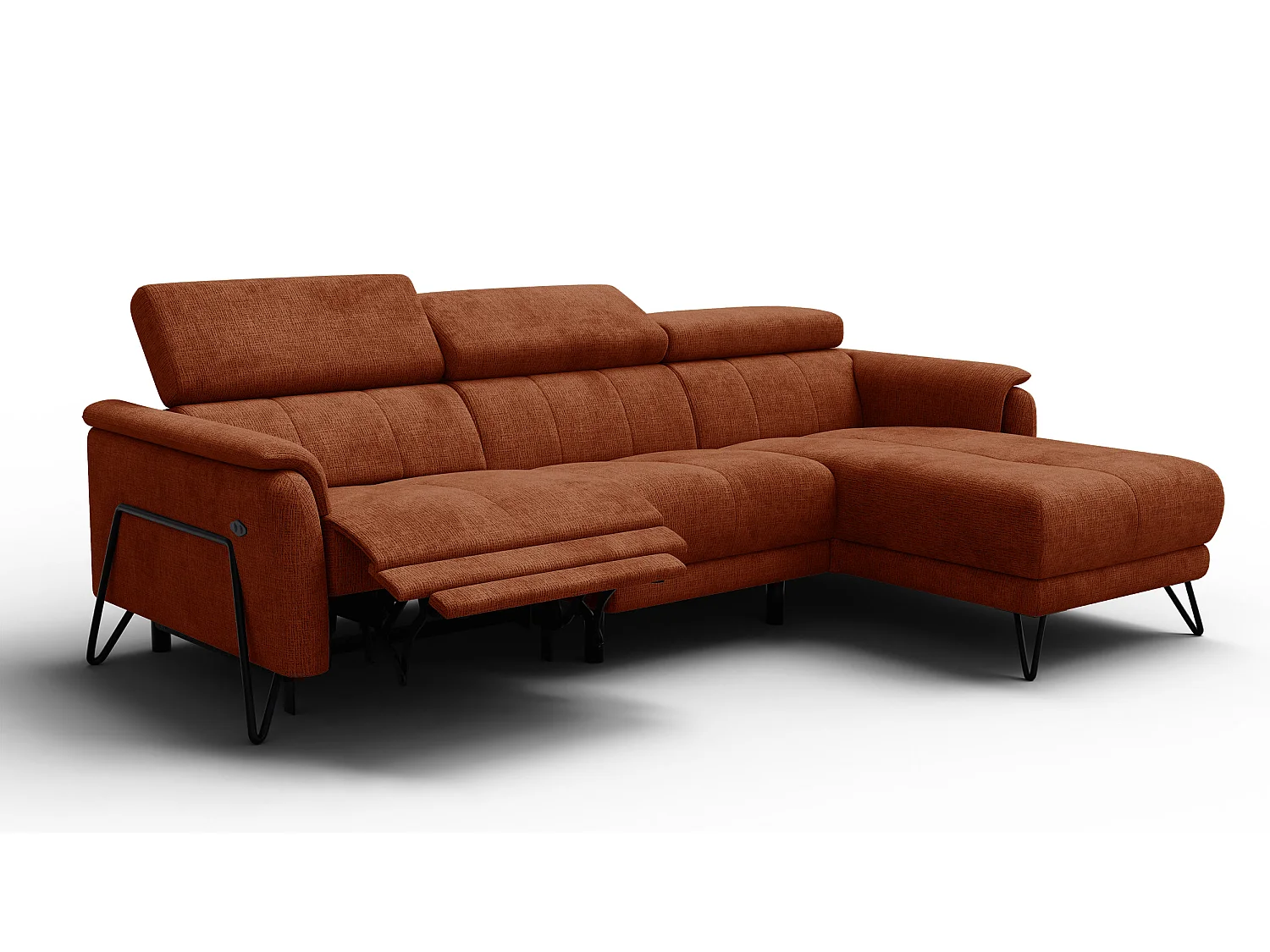 Ecksofa 4-Sitzer mit Relax RODEN, rostrot