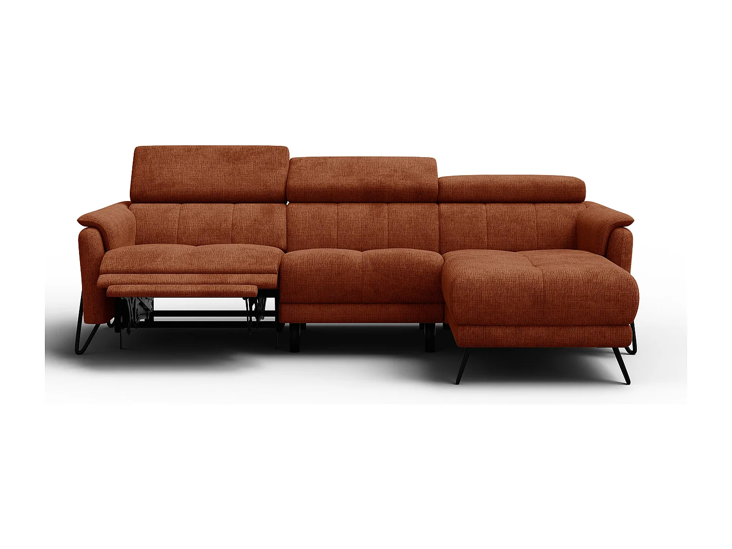 Ecksofa 4-Sitzer mit Relax RODEN, rostrot