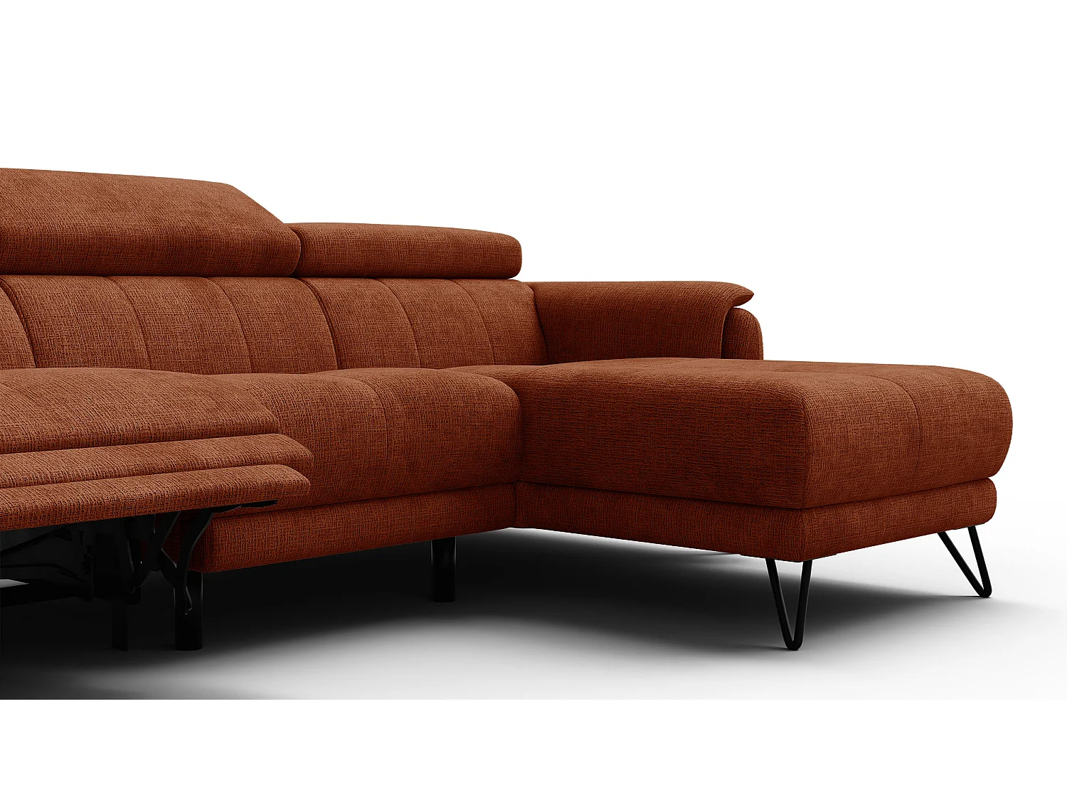 Ecksofa 4-Sitzer mit Relax RODEN, rostrot