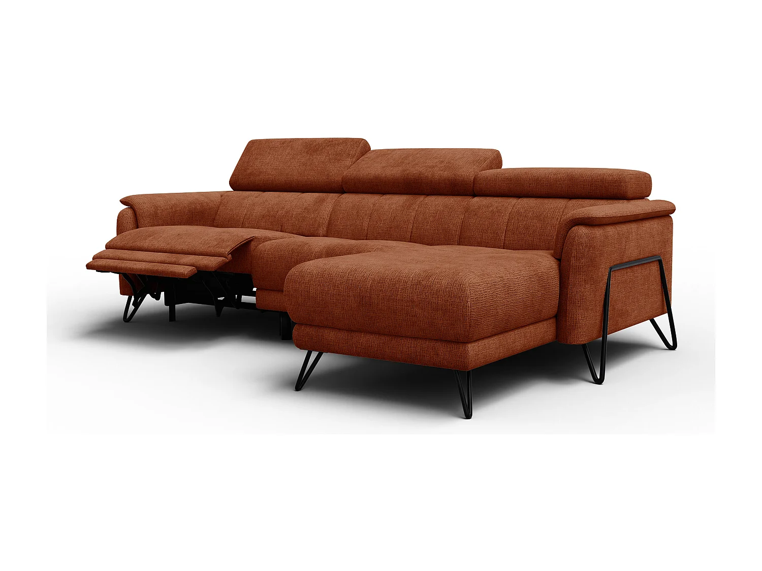 Ecksofa 4-Sitzer mit Relax RODEN, rostrot
