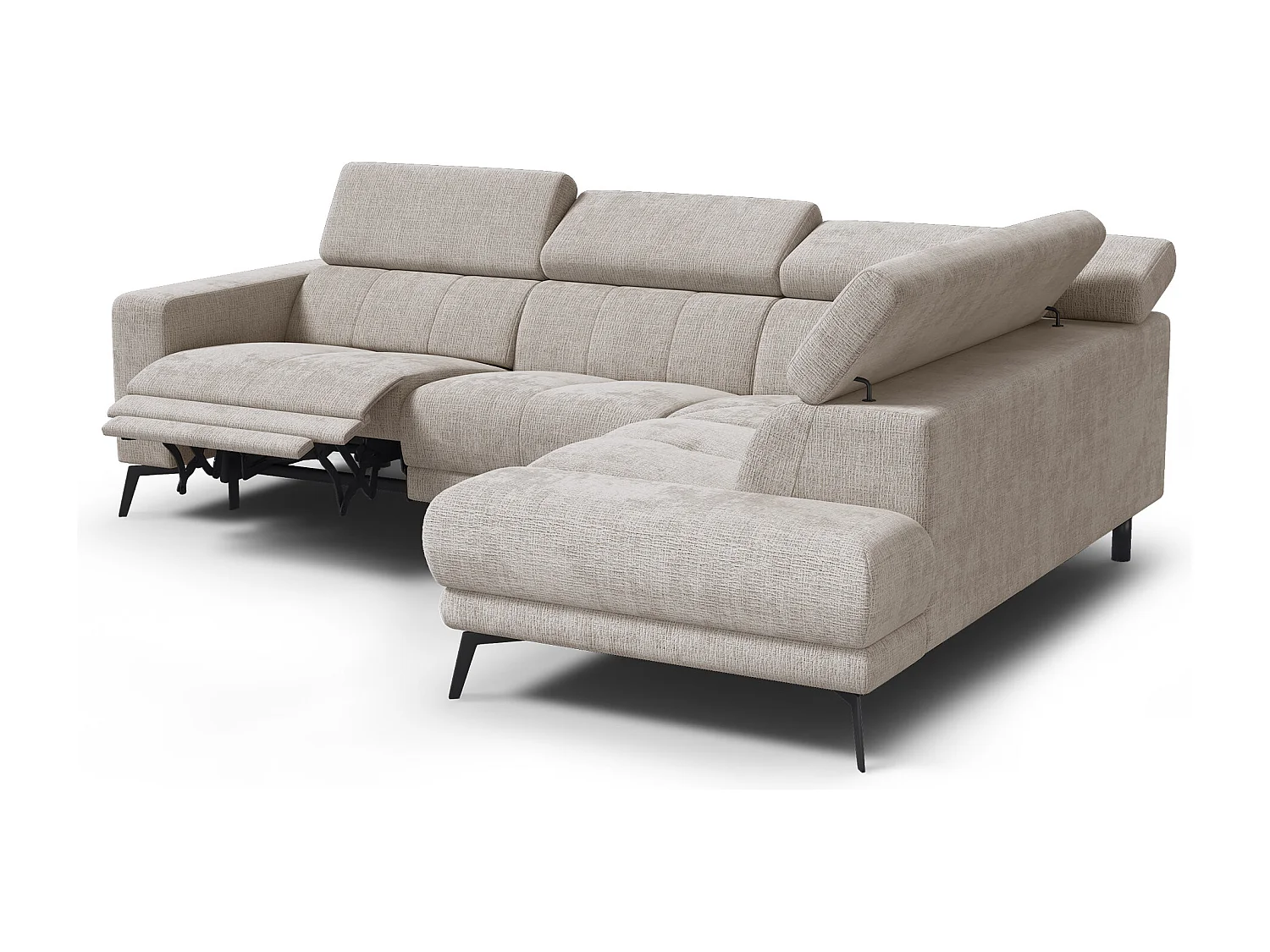 Ecksofa 5-Sitzer MORELLO, beige, 1 x Relax Zero Gravity