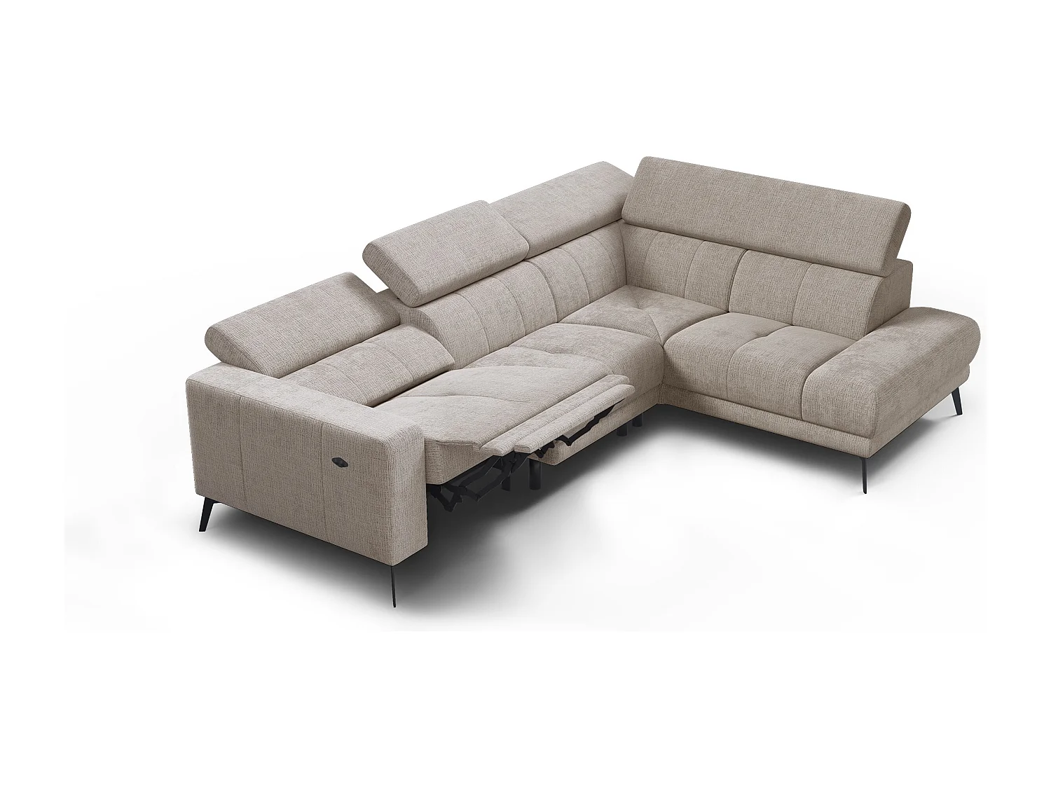 Ecksofa 5-Sitzer MORELLO, beige, 1 x Relax Zero Gravity