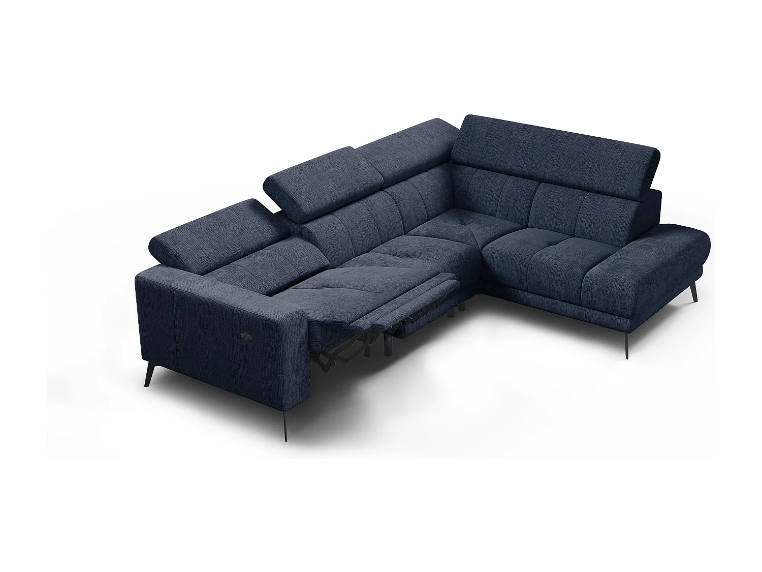 Ecksofa 5-Sitzer MORELLO, marineblau, 1 x Relax Zero Gravity