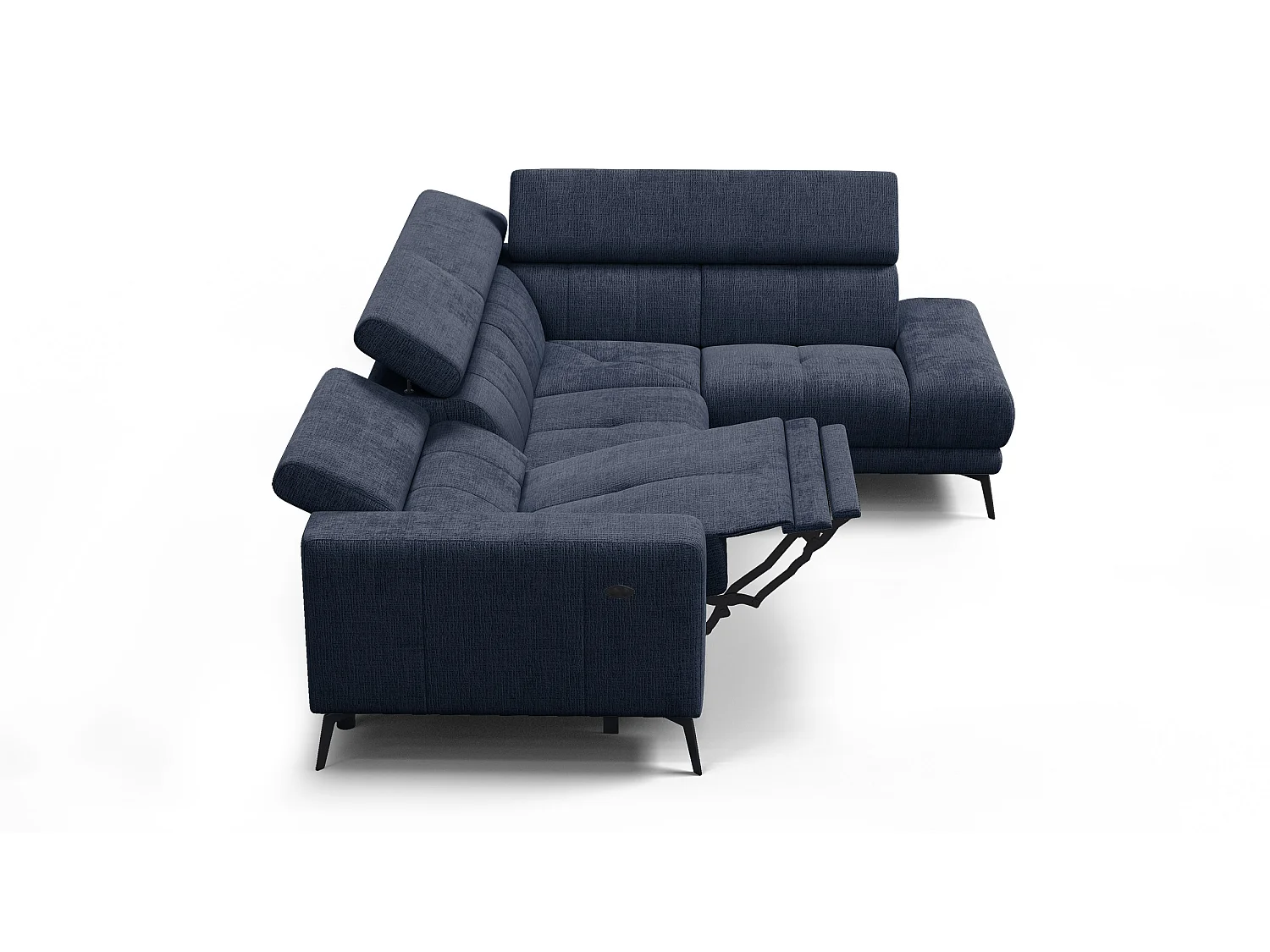 Ecksofa 5-Sitzer MORELLO, marineblau, 1 x Relax Zero Gravity