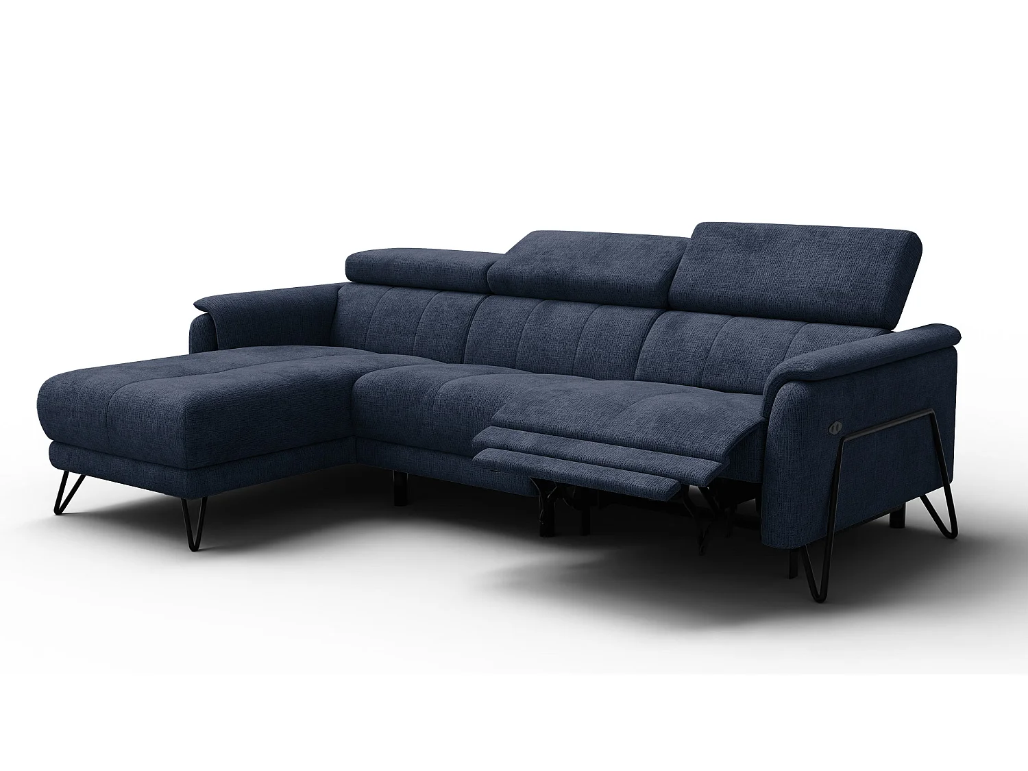 Ecksofa 4-Sitzer mit Relax RODEN, marineblau
