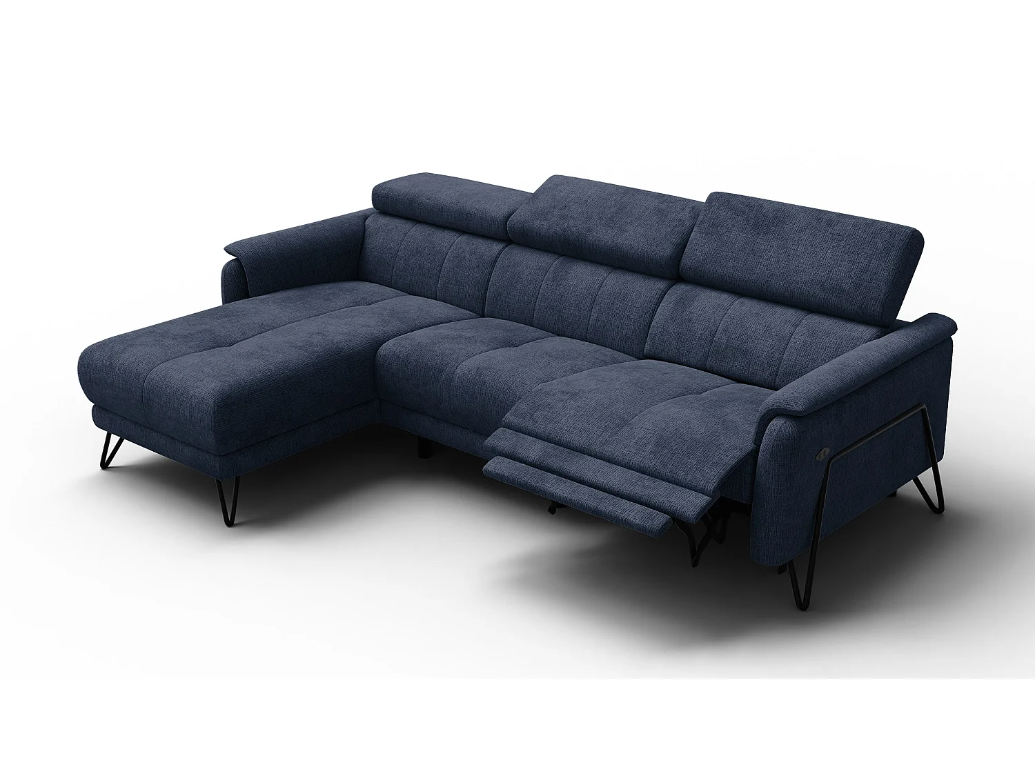 Ecksofa 4-Sitzer mit Relax RODEN, marineblau