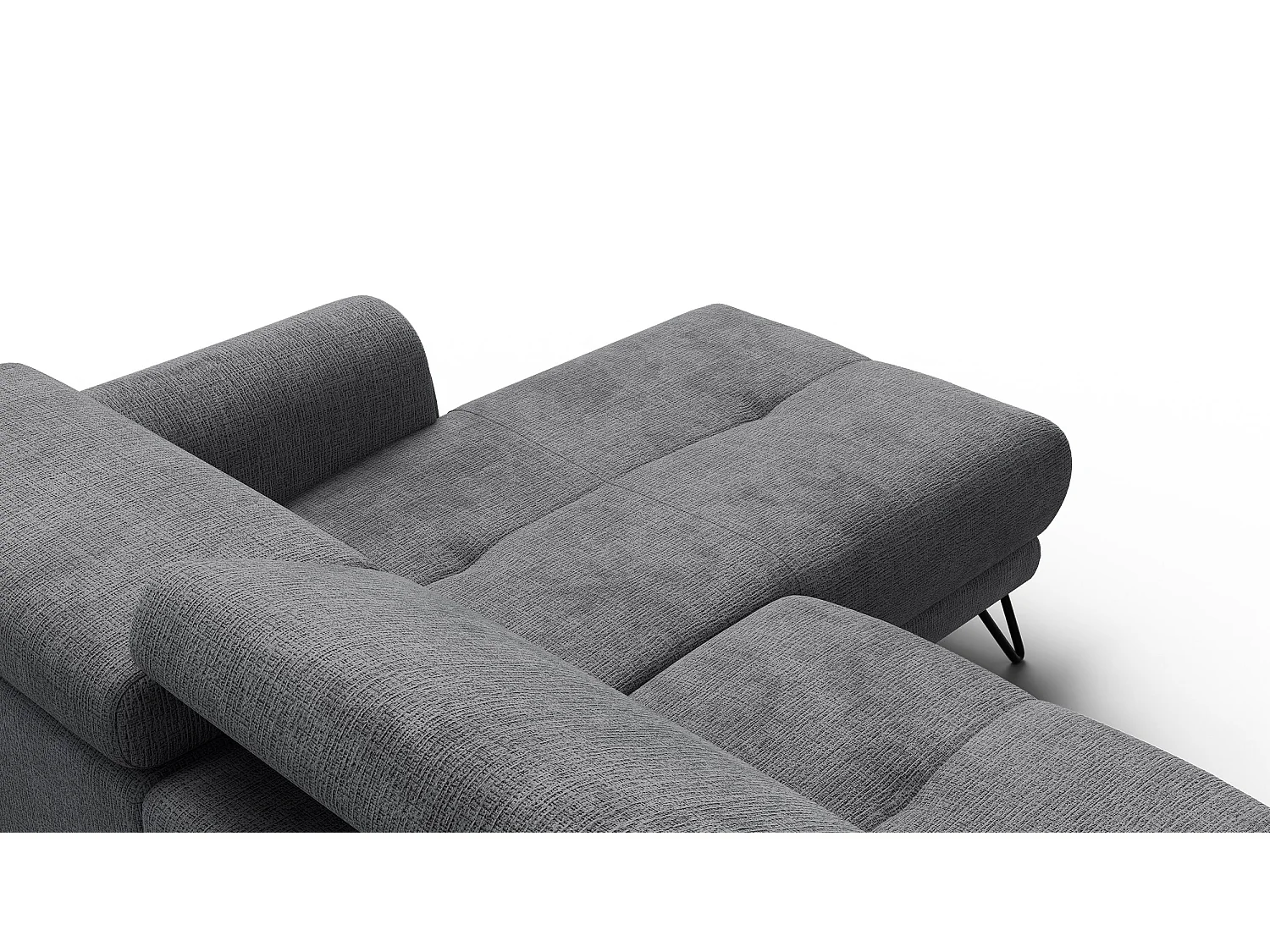 Ecksofa 4-Sitzer mit Relax RODEN, dunkelgrau