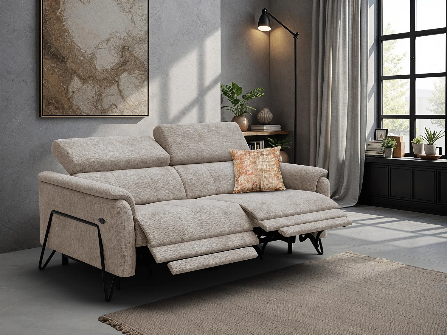 Relaxsofa 3-Sitzer RODEN, beige
