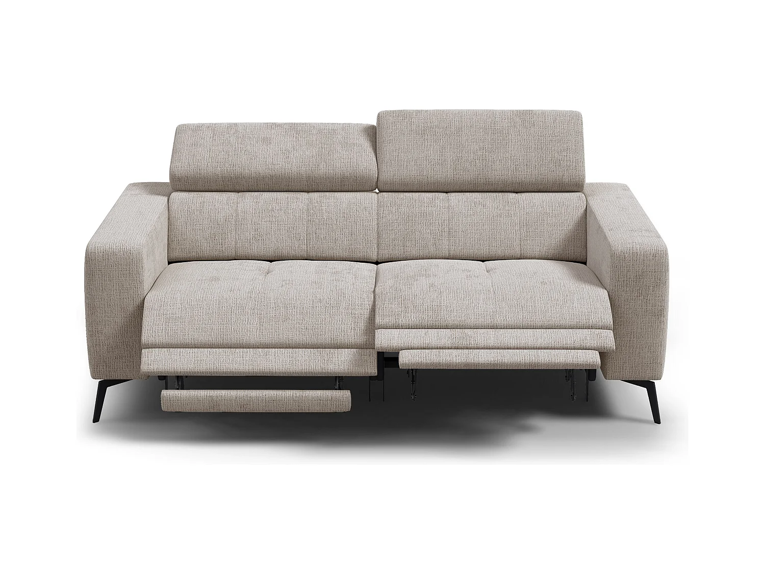 Canapé 3 places MORELLO avec 2 x Relax Zero Gravity, tissu beige