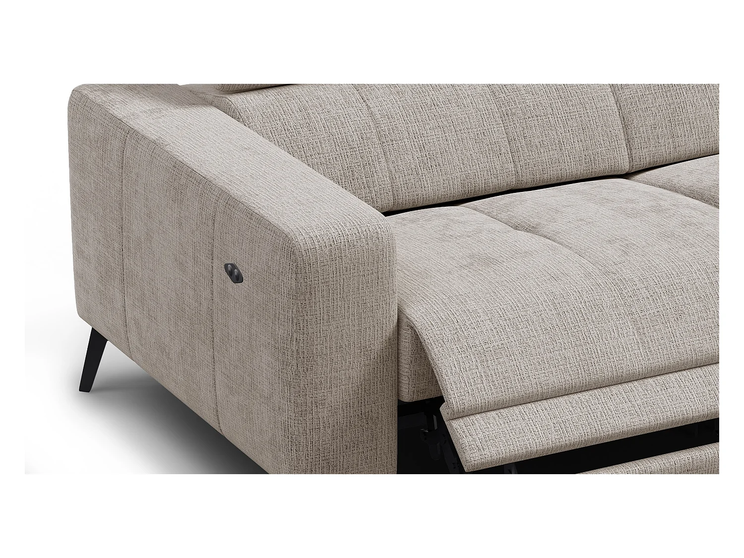 Canapé 3 places MORELLO avec 2 x Relax Zero Gravity, tissu beige
