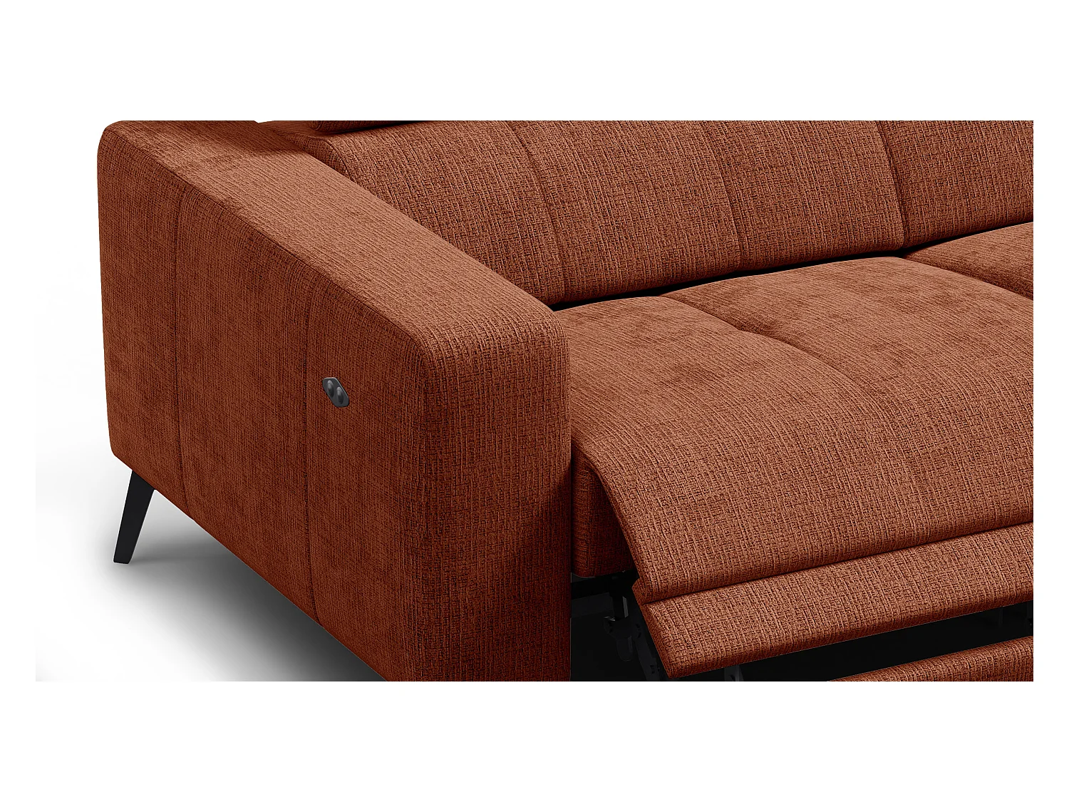 Canapé 3 places MORELLO avec 2 x Relax Zero Gravity, tissu orange foncé