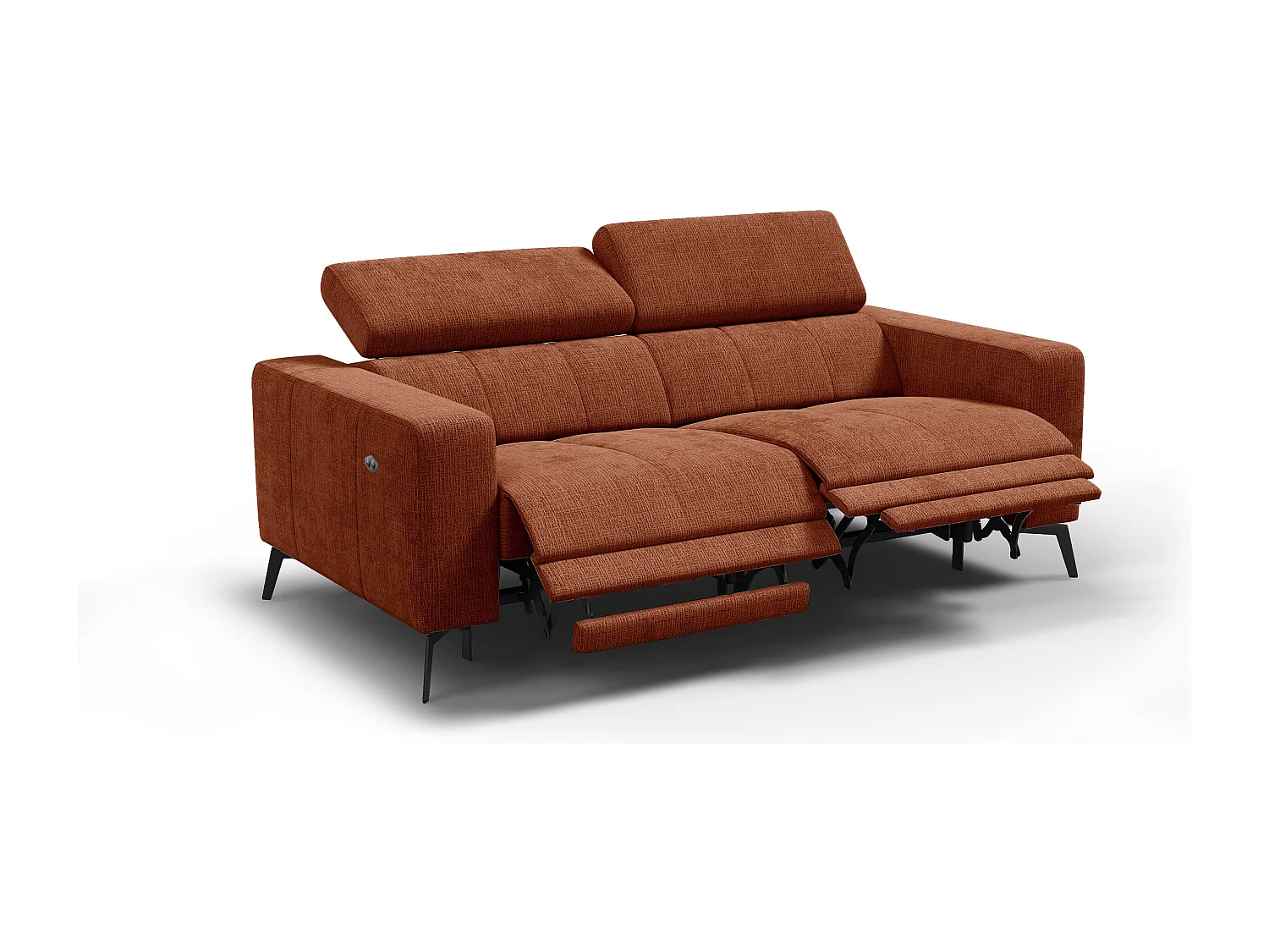Relaxsofa 3-Sitzer MORELLO, rostrot, 2 x Relax Zero Gravity