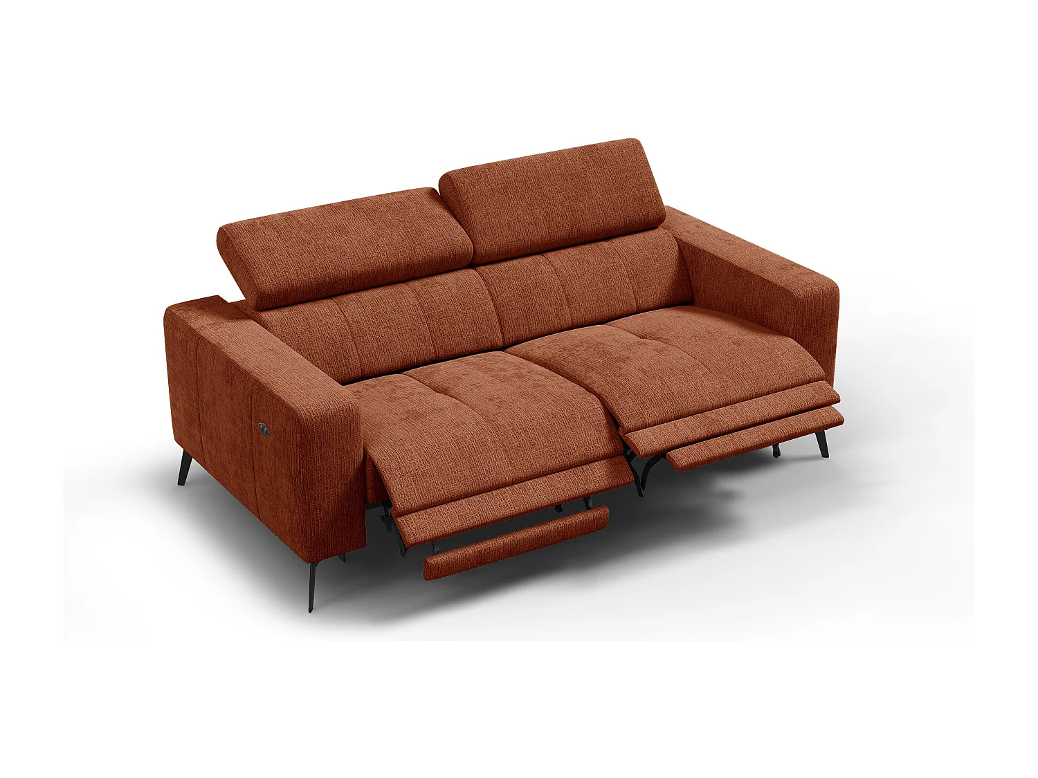 Relaxsofa 3-Sitzer MORELLO, rostrot, 2 x Relax Zero Gravity