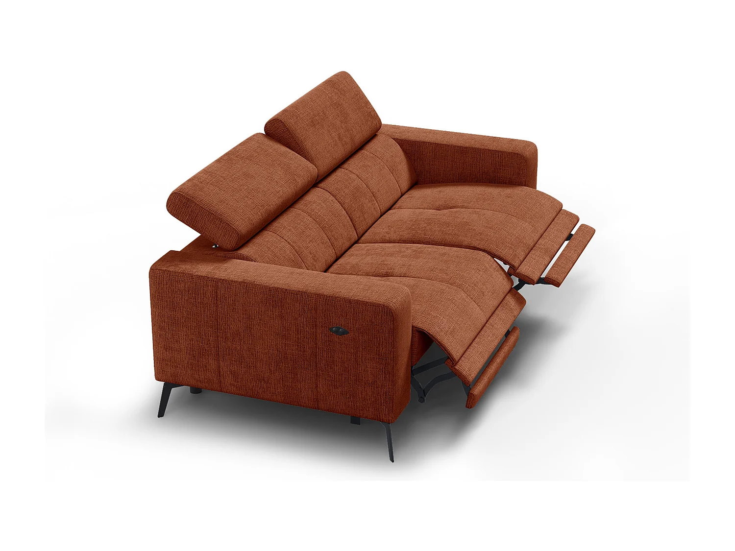 Relaxsofa 3-Sitzer MORELLO, rostrot, 2 x Relax Zero Gravity