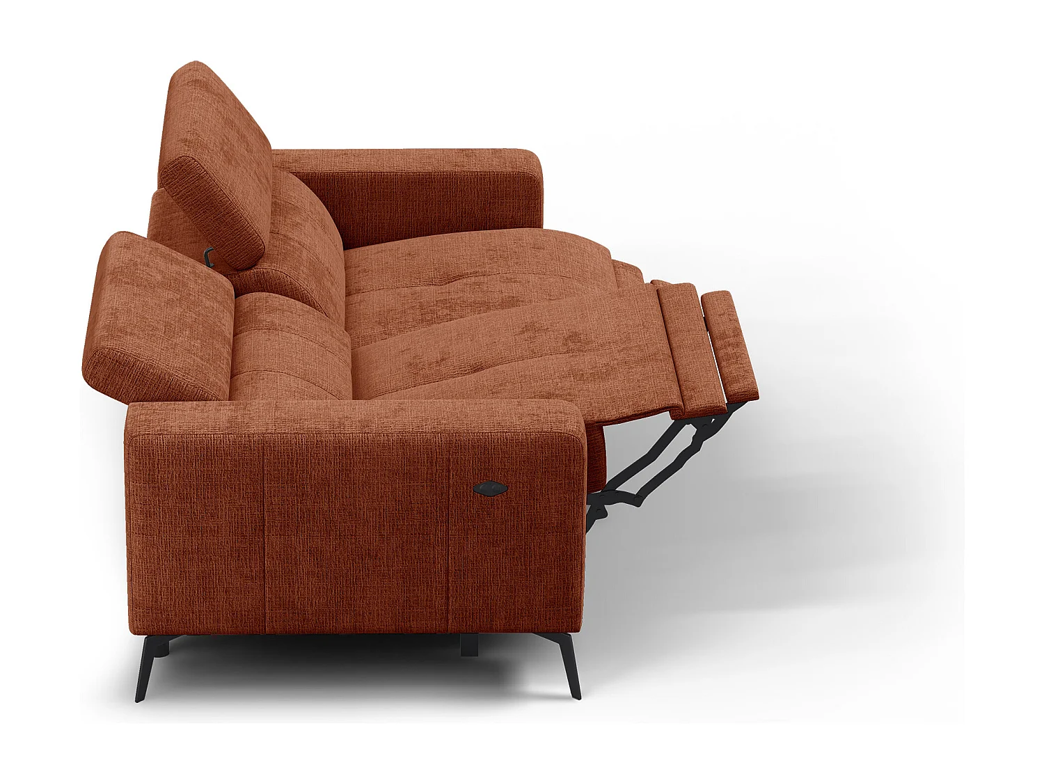 Relaxsofa 3-Sitzer MORELLO, rostrot, 2 x Relax Zero Gravity