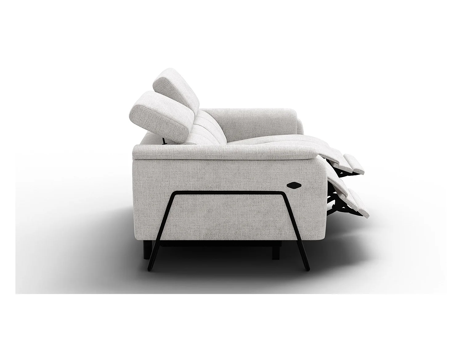 Canapé RODEN 2 places avec 2 Relax, tissu crème