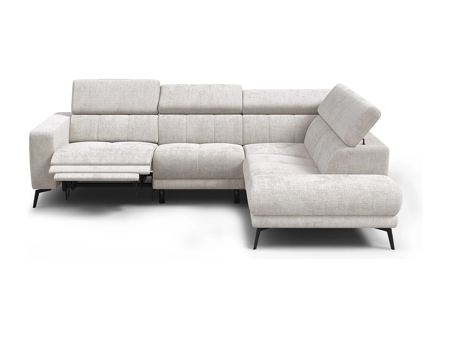 Ecksofa 5-Sitzer MORELLO, creme, 1 x Relax Zero Gravity