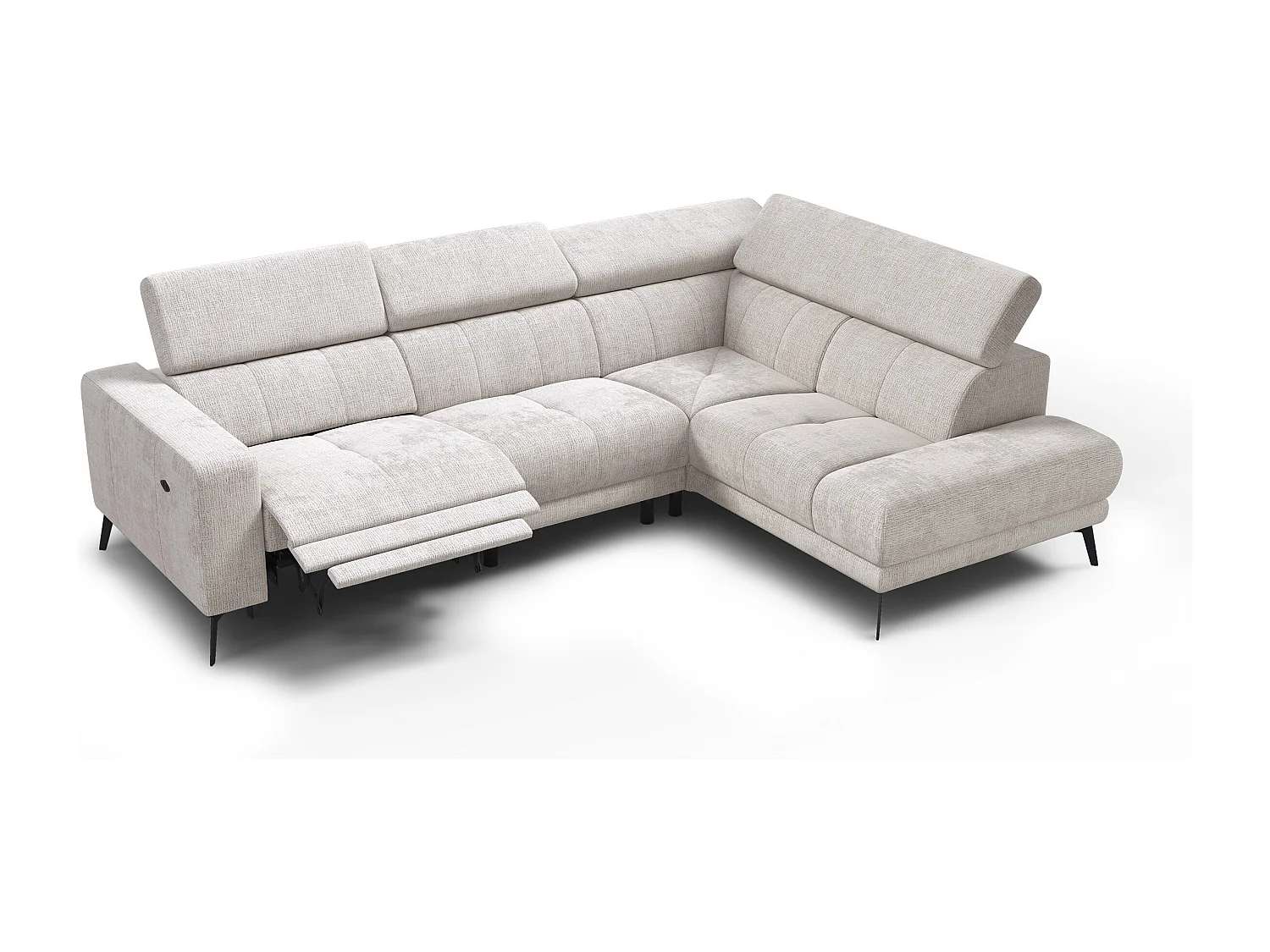 Ecksofa 5-Sitzer MORELLO, creme, 1 x Relax Zero Gravity