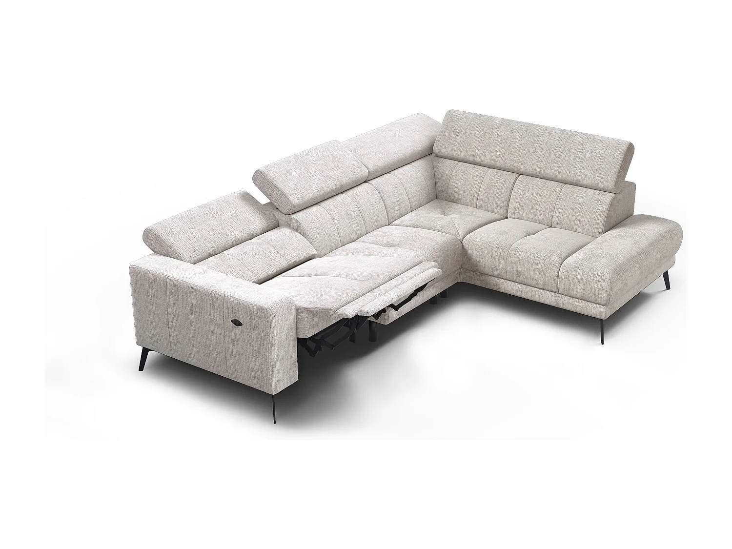 Ecksofa 5-Sitzer MORELLO, creme, 1 x Relax Zero Gravity