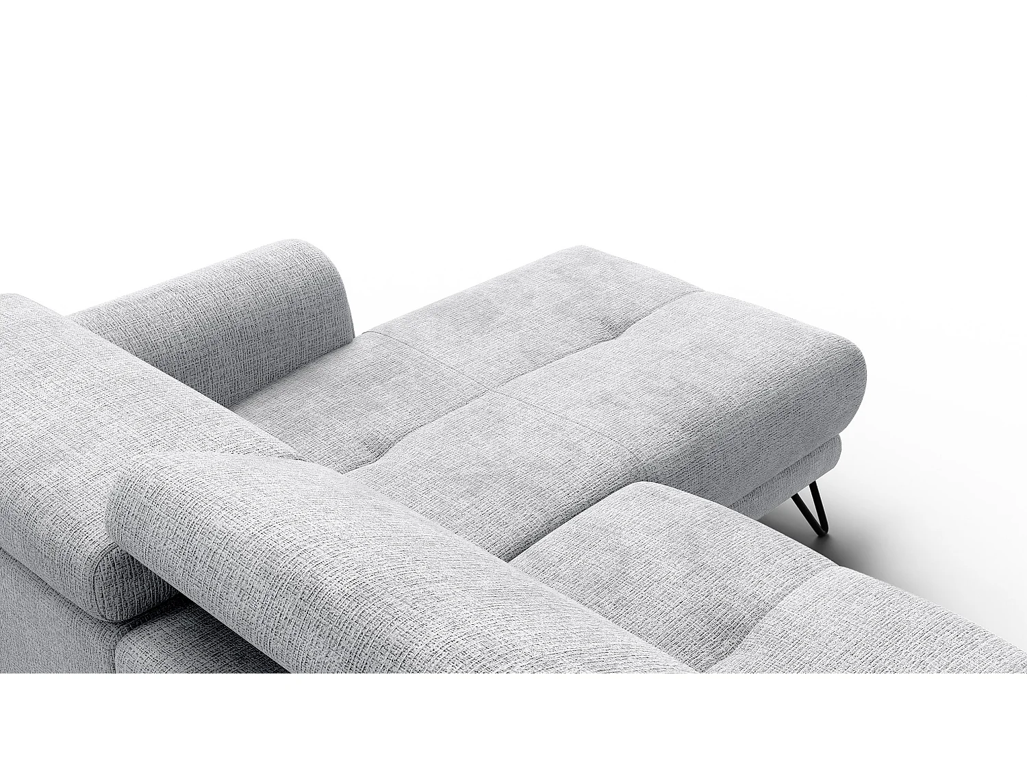 Ecksofa 4-Sitzer mit Relax RODEN, hellgrau