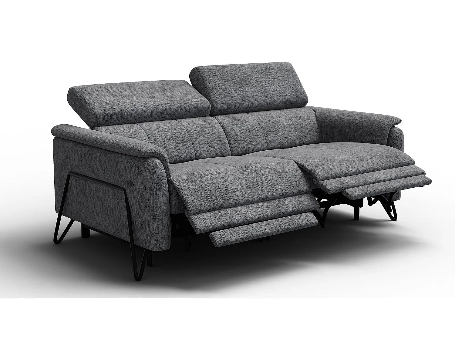 Relaxsofa 3-Sitzer RODEN, dunkelgrau