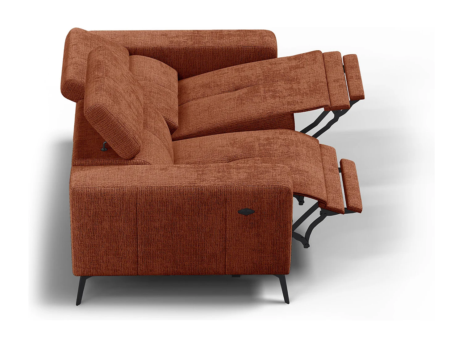 Relaxsofa 2-Sitzer MORELLO, rostrot, 2 x Relax Zero Gravity