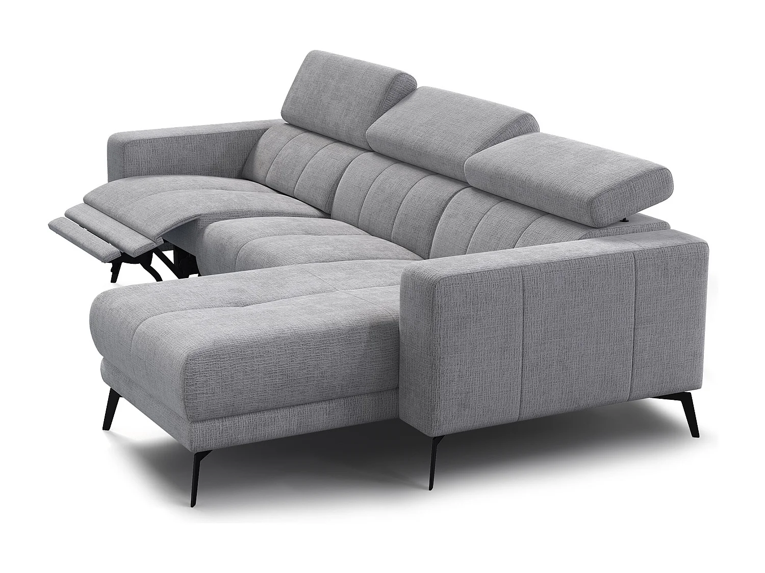 Ecksofa 4-Sitzer MORELLO, hellgrau, 1 x Relax Zero Gravity
