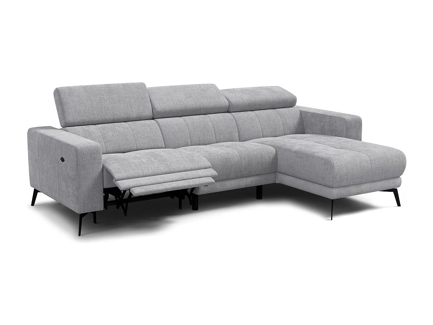 Ecksofa 4-Sitzer MORELLO, hellgrau, 1 x Relax Zero Gravity