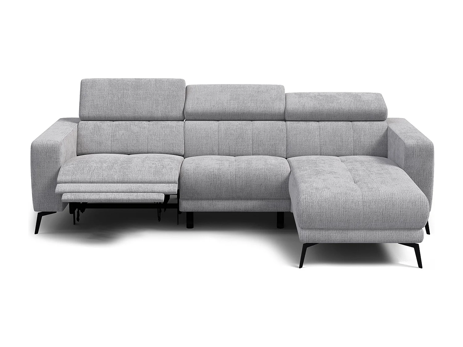Ecksofa 4-Sitzer MORELLO, hellgrau, 1 x Relax Zero Gravity