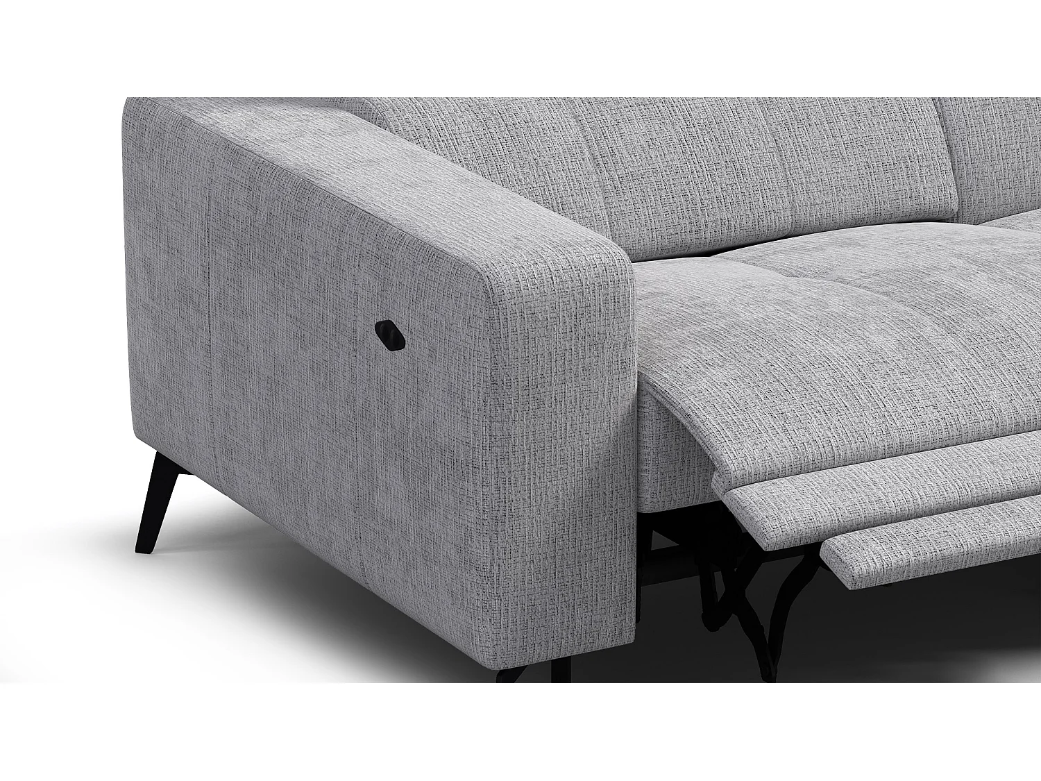 Ecksofa 4-Sitzer MORELLO, hellgrau, 1 x Relax Zero Gravity