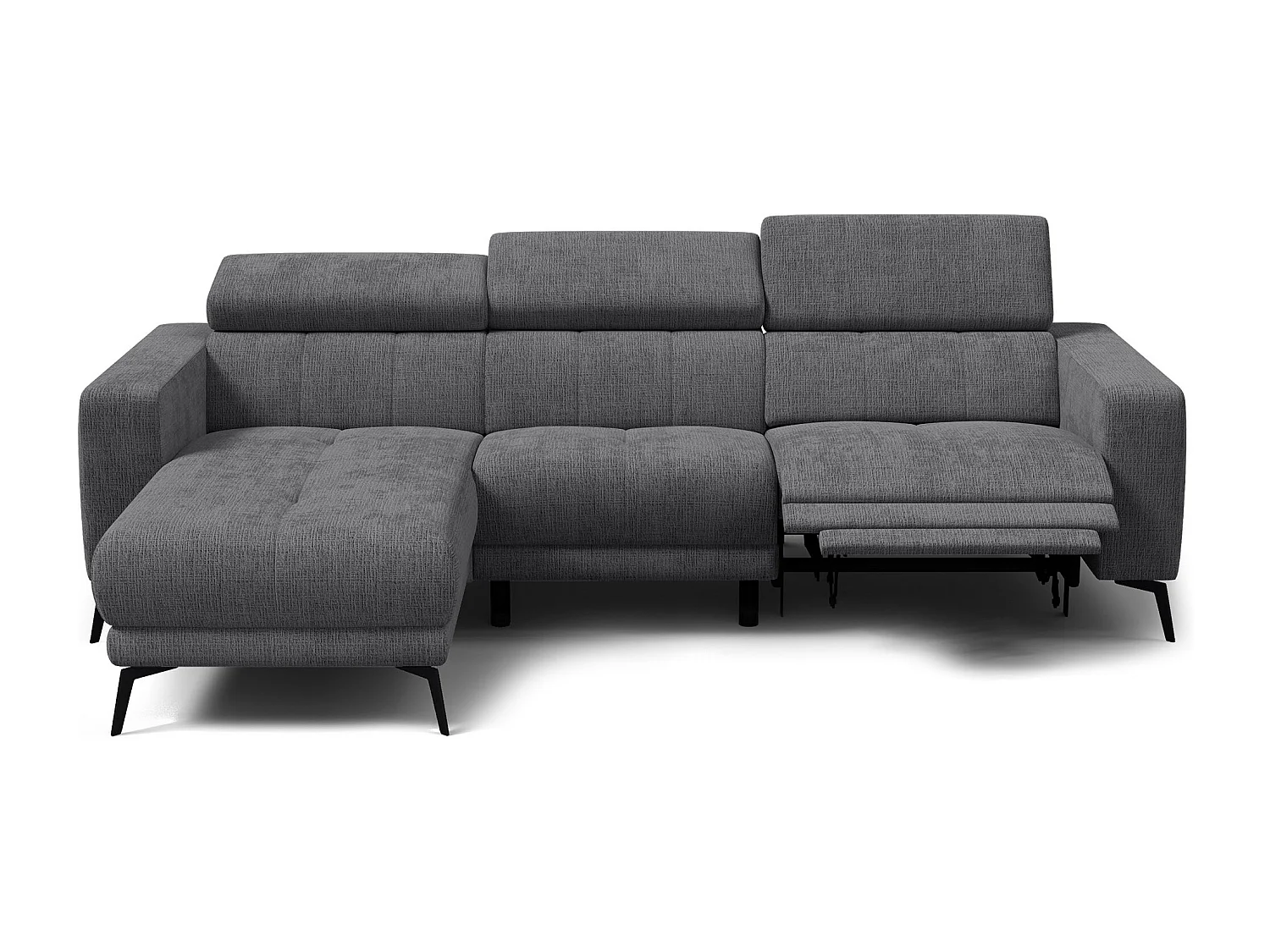 Ecksofa 4-Sitzer MORELLO, dunkelgrau, 1 x Relax Zero Gravity