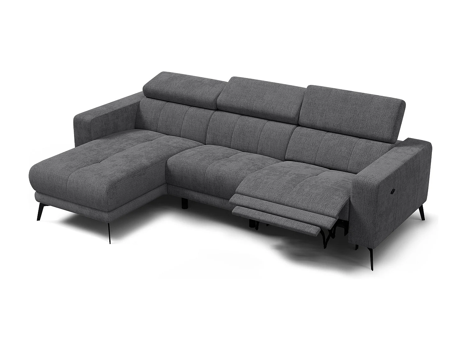 Ecksofa 4-Sitzer MORELLO, dunkelgrau, 1 x Relax Zero Gravity
