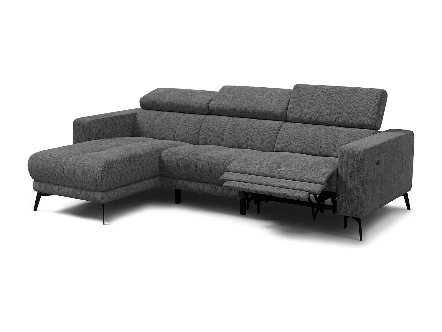 Ecksofa 4-Sitzer MORELLO, dunkelgrau, 1 x Relax Zero Gravity
