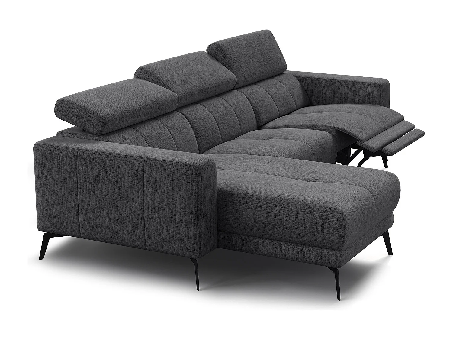 Ecksofa 4-Sitzer MORELLO, dunkelgrau, 1 x Relax Zero Gravity