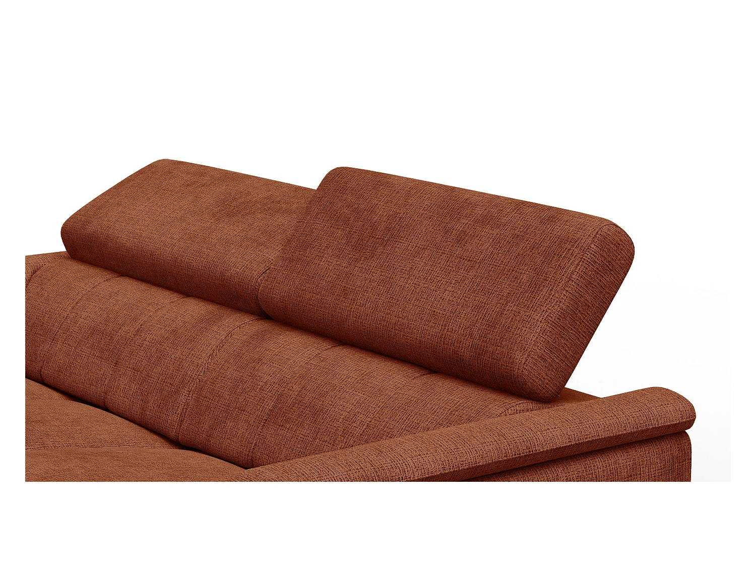 Canapé RODEN 3 places avec 2 Relax, tissu orange foncé