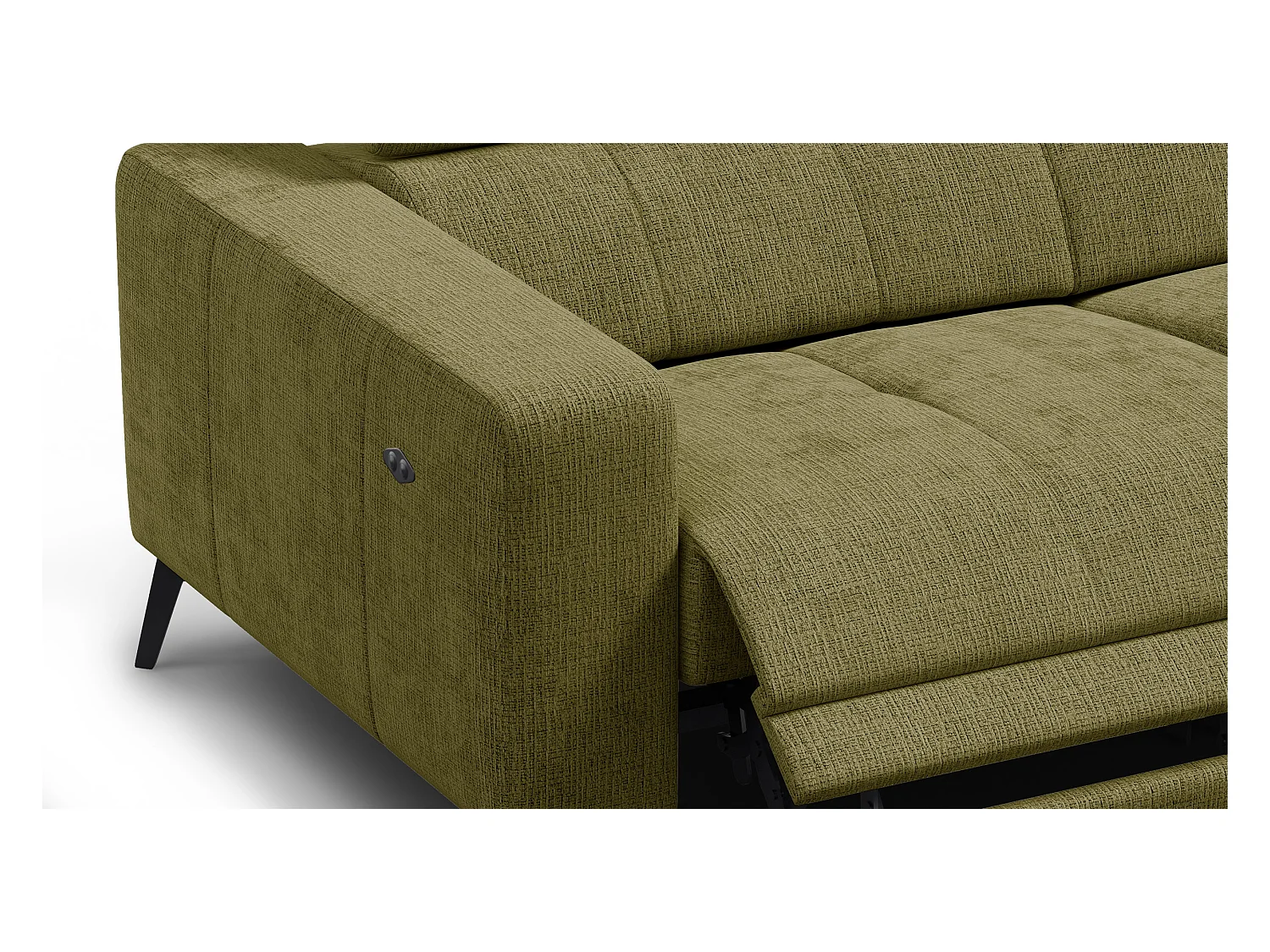 Canapé 3 places MORELLO avec 2 x Relax Zero Gravity, tissu olive