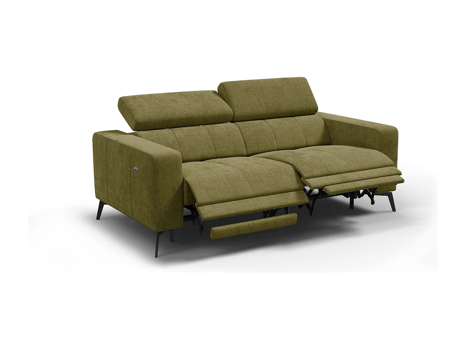 Relaxsofa 3-Sitzer MORELLO, olive, 2 x Relax Zero Gravity