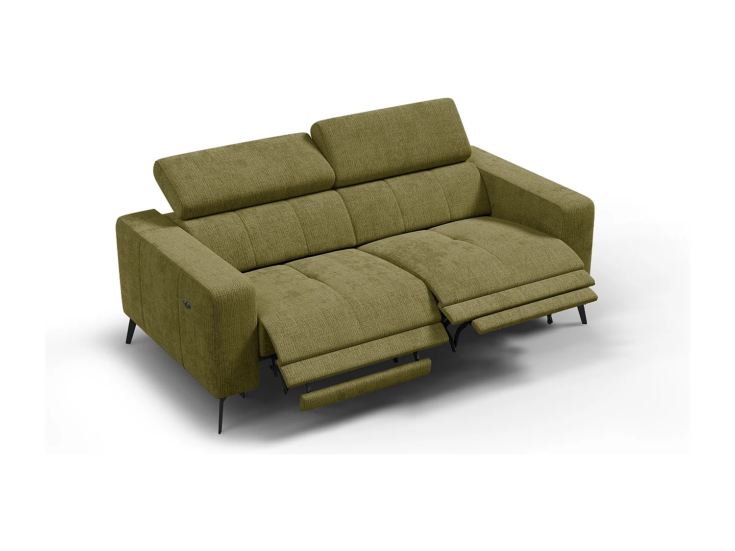 Relaxsofa 3-Sitzer MORELLO, olive, 2 x Relax Zero Gravity