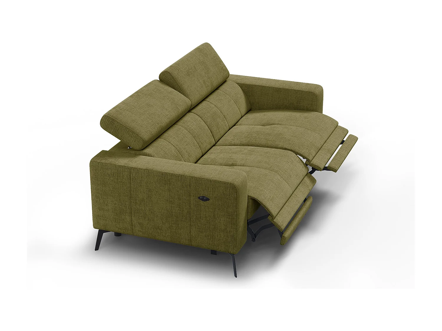 Relaxsofa 3-Sitzer MORELLO, olive, 2 x Relax Zero Gravity