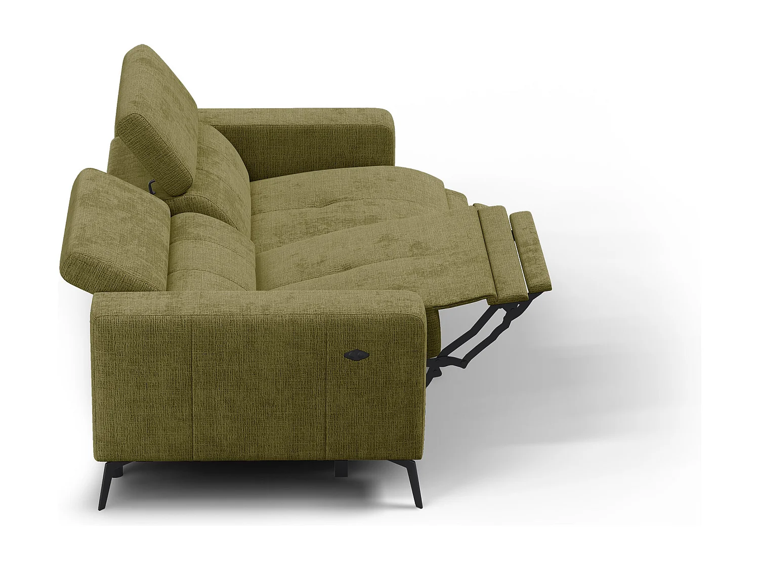 Relaxsofa 3-Sitzer MORELLO, olive, 2 x Relax Zero Gravity