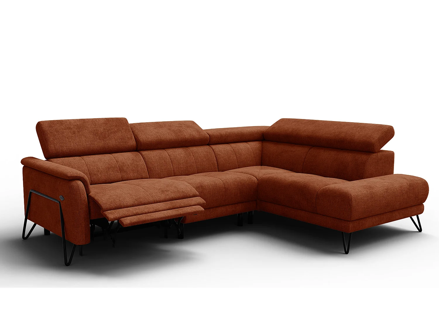 Ecksofa 5-Sitzer mit Relax RODEN, rostrot