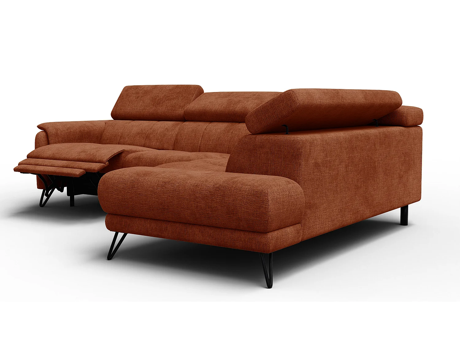 Ecksofa 5-Sitzer mit Relax RODEN, rostrot