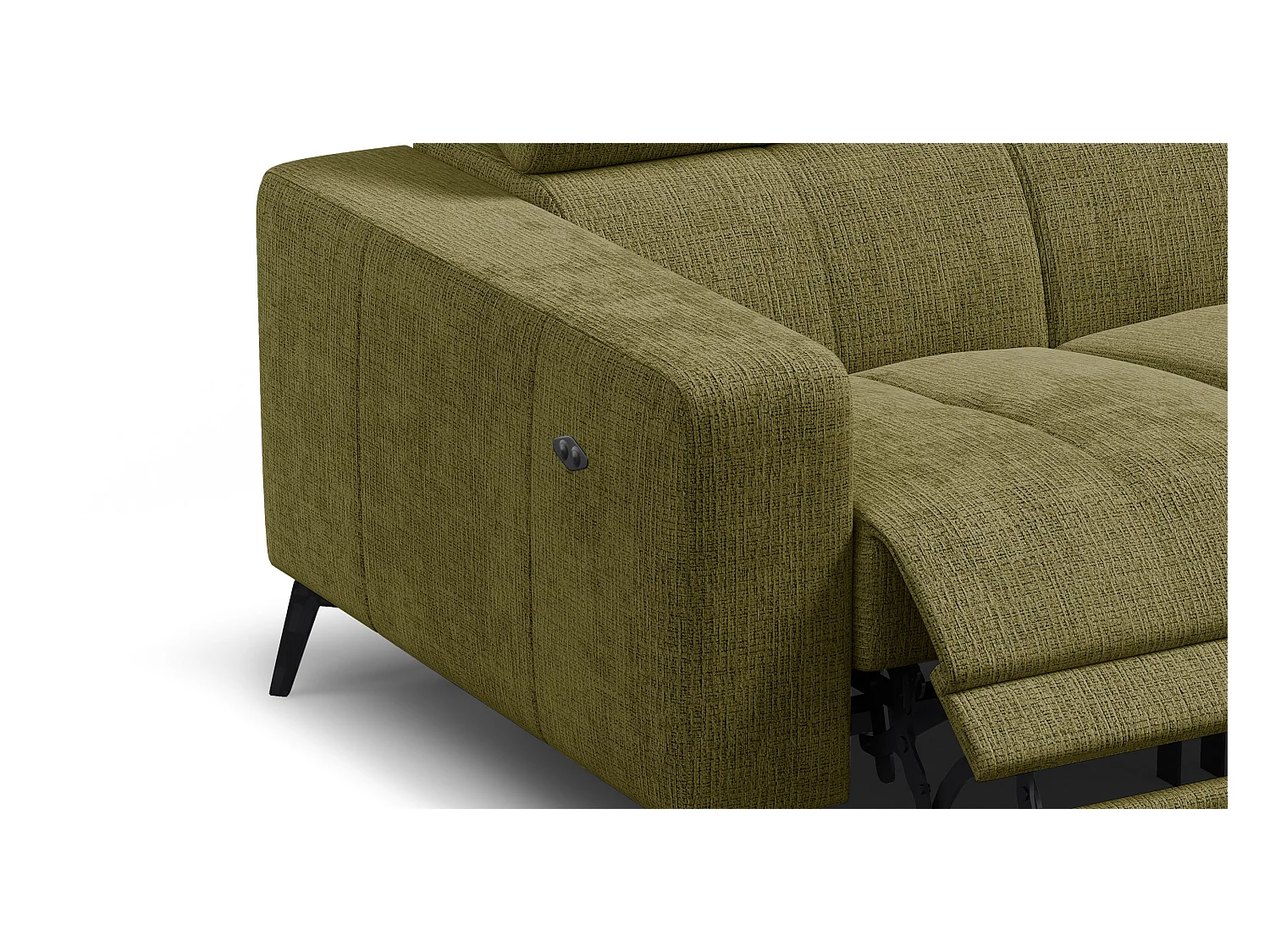 Canapé 2 places MORELLO avec 2 x Relax Zero Gravity, tissu olive